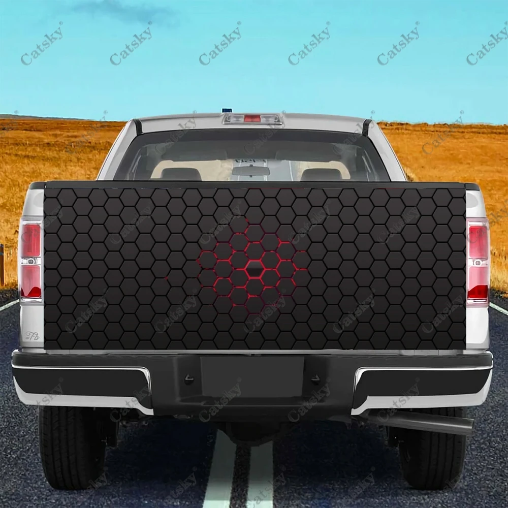 

Plane Black Honeycomb Car Tail Trunk Protect Vinly Wrap Sticker Decal Auto Hood Decoration Engine Cover for SUV Off-road Pickup