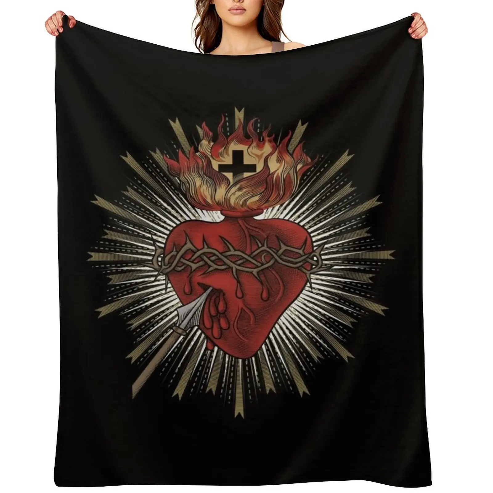 

Sacred Heart of Jesus Christ Throw Blanket Extra Large Throw Sofa Quilt Blankets For Bed Cute Blankets