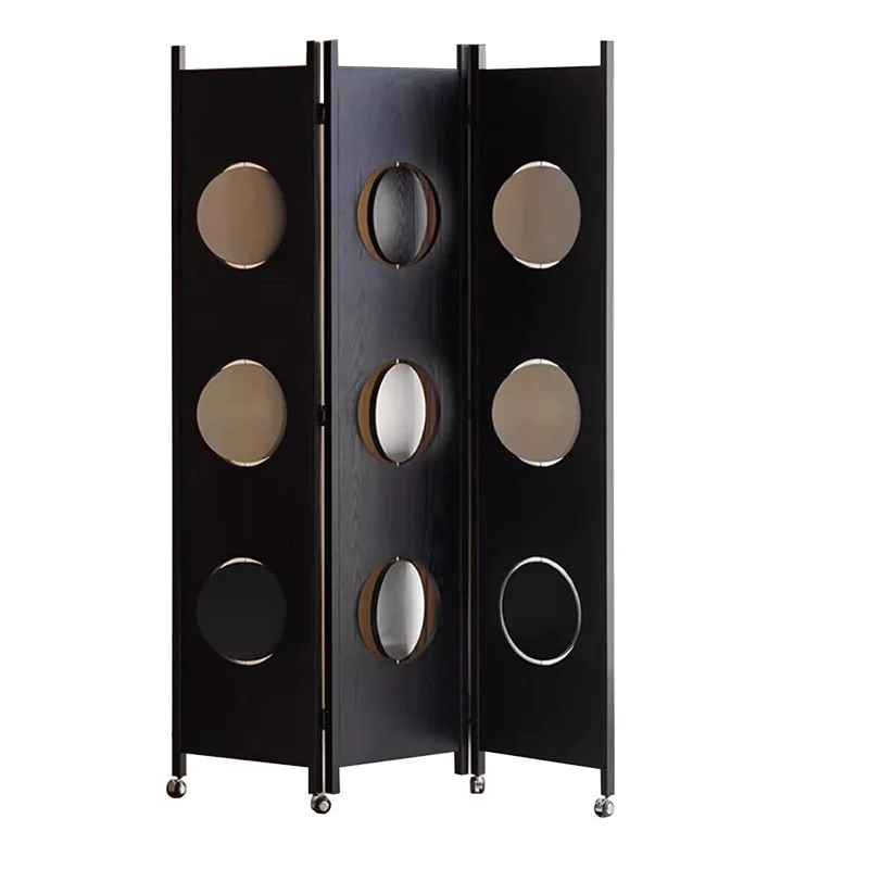 Full moon screen movable modern simple entry living room entrance partition light luxury high-end bedroom folding screen