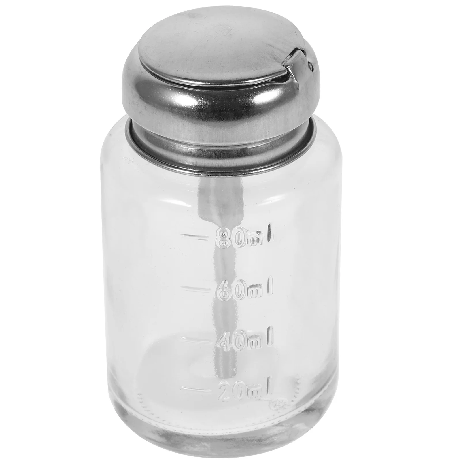 空のプレスポンプボトルポータブルクリアガラスディスペンサーマニキュアリムーバーメイクアップリムーバー液体保管マニキュア用品用