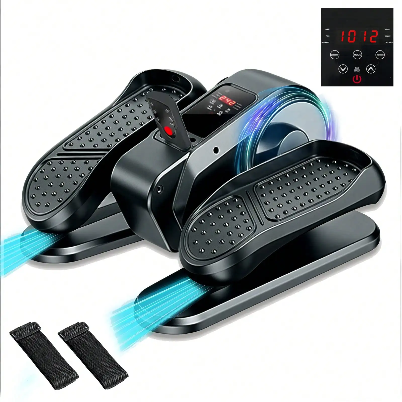 Under Desk Elliptical Machine Leg Exerciser While Sitting For Seniors Fully Assembled, Portable & Quiet Electric Seated Pedal Exerciser With 12 Adjustable Speed&Remote Control Exercise Machine