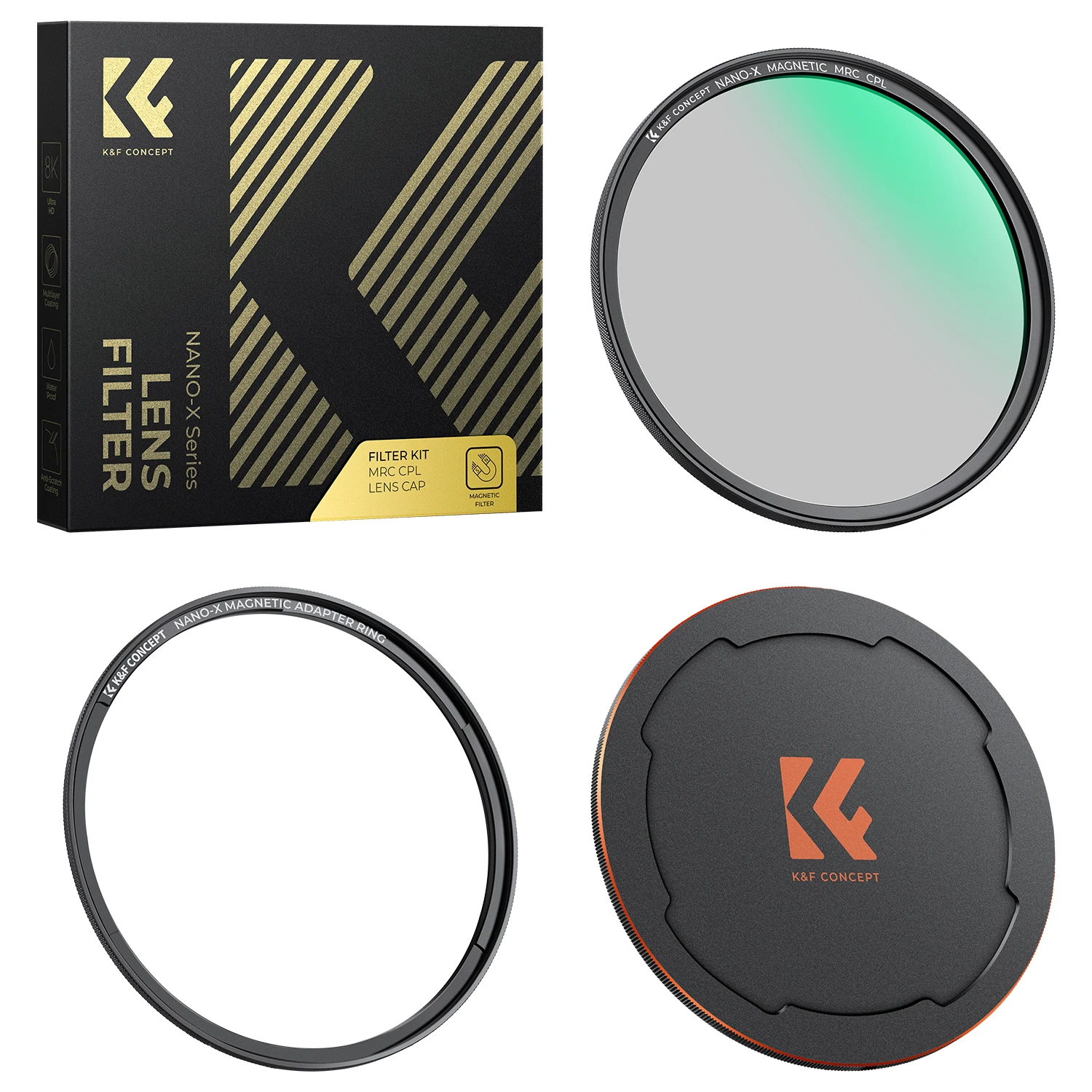 k-f-concept-nano-x-magnetic-cpl-polarizer-filter-with-basic-ring-and-lens-cap-hd-multi-layer-coating-67mm-72mm-77mm-82mm-size