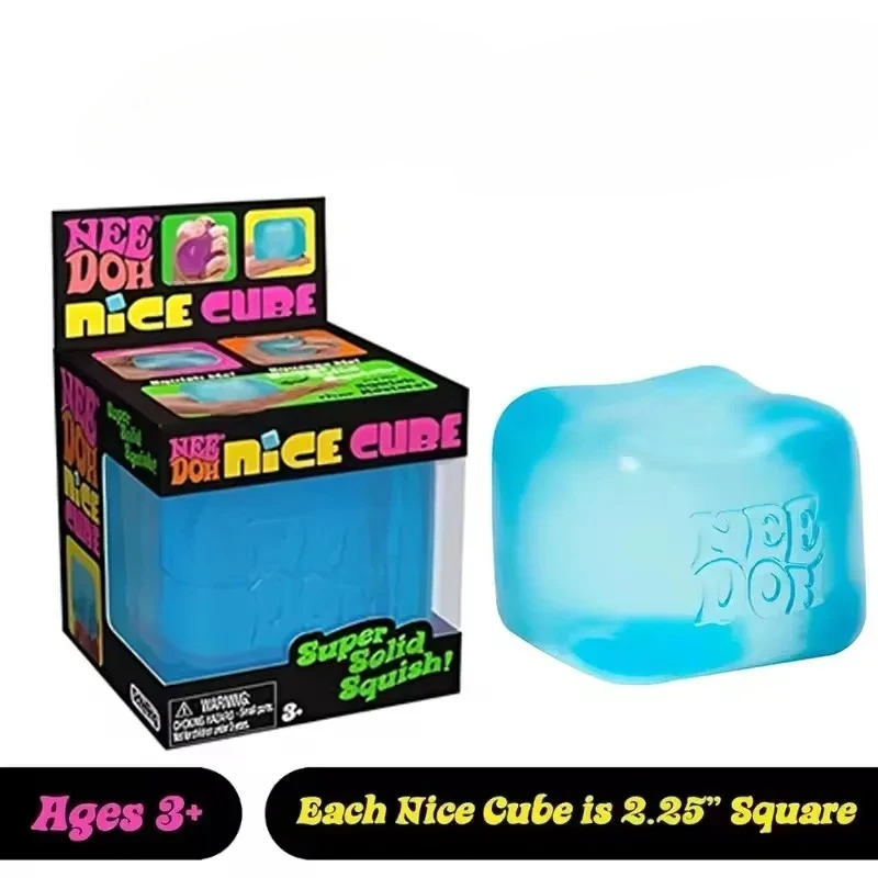 Schylling Needoh Nice Cube Zintuiglijke Nice-Sicle Stressverlichtende Squishy Cube Anti-Angst Knijpobject Voor Focus ADHD-groep