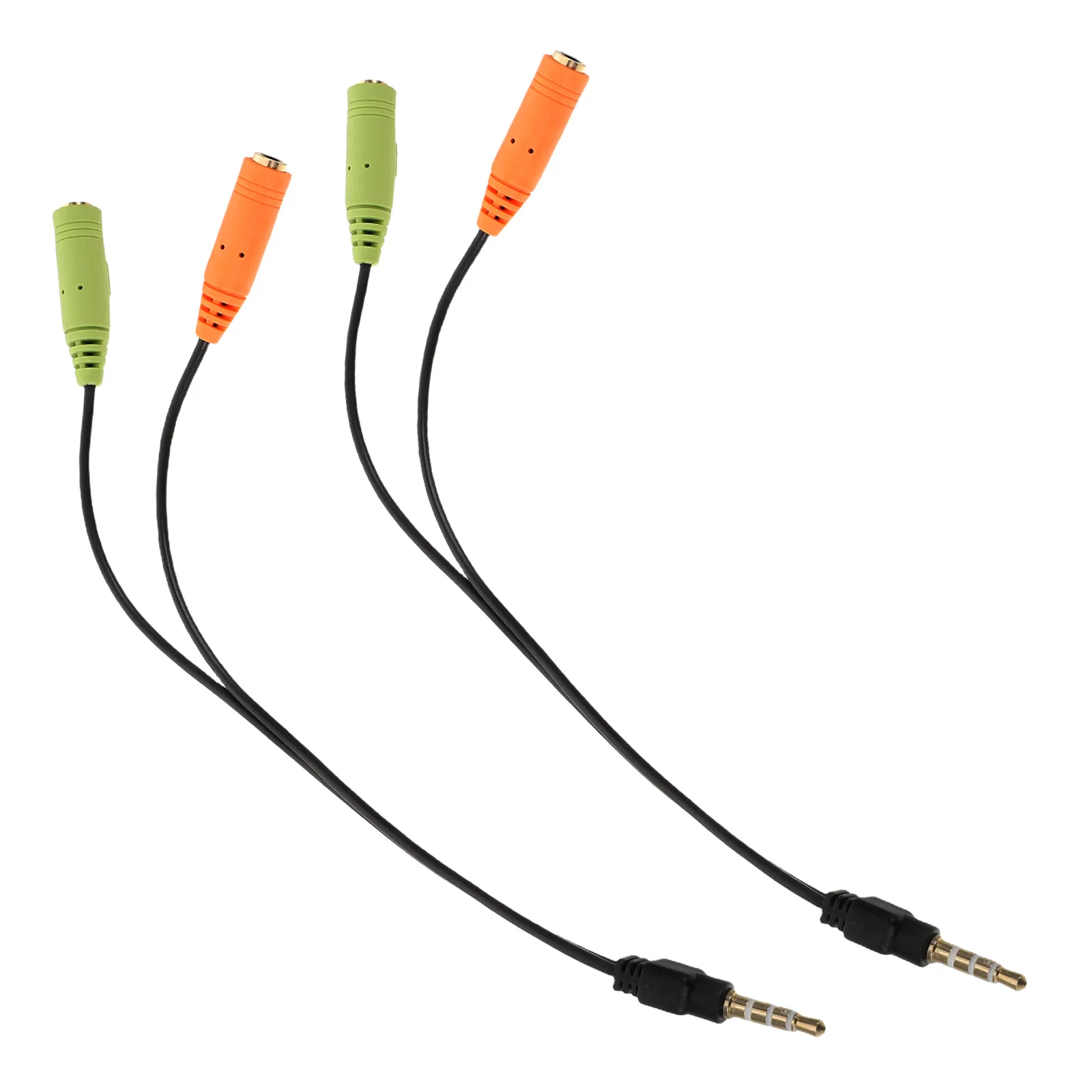 

2Pcs Headphone Mic Splitter Cable Audio Dual Male to Female Adapter for Pc Laptop Smartphone Clear Sound Quality