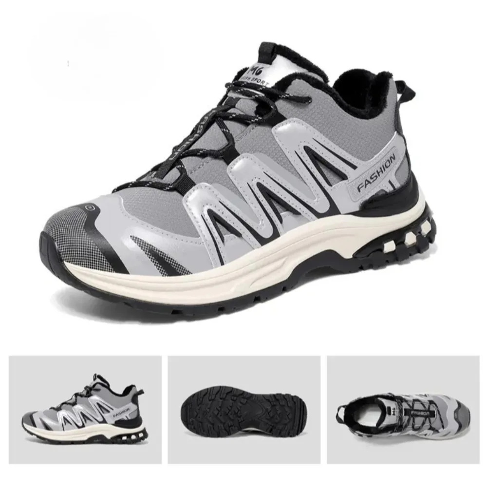 

Platform Men's Hiking Shoes Outdoor Anti-Slip Leather Trekking Sneakers Man Camping Mountainous Shoes Men Durable Work Shoes