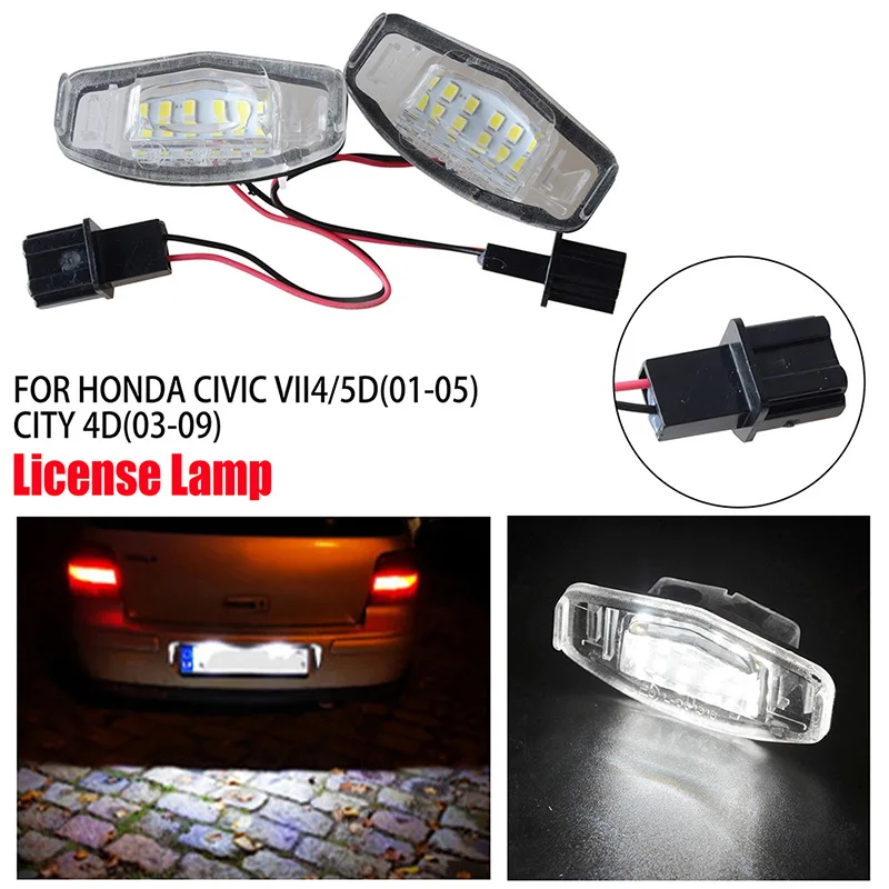 

2Pcs Canbus Tail Light License Number Plate Lamp Car Light Accessories Fit For Honda Accord Civic Odyssey City Mk4 Acura MR-V