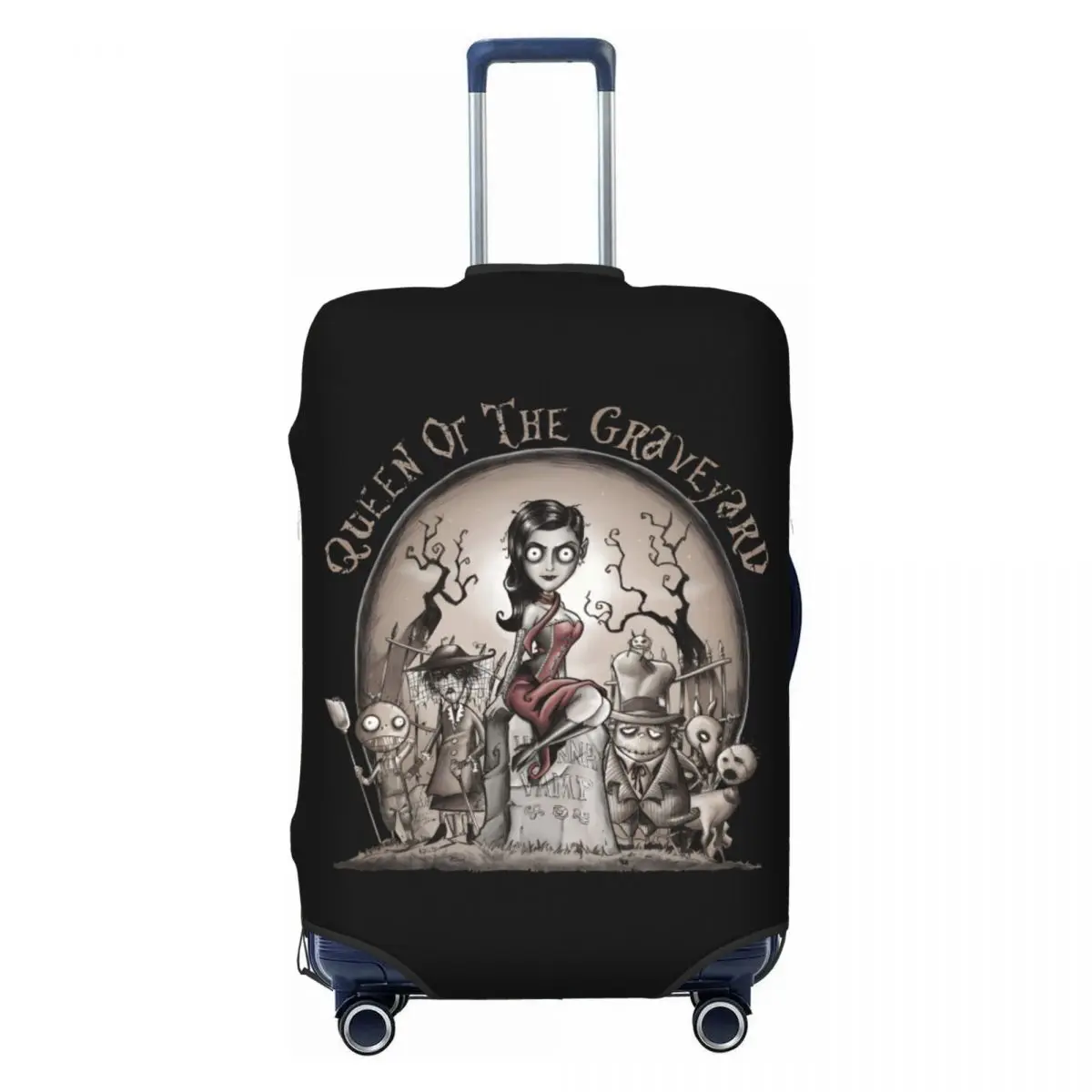 

Fashion Queen Of The Graveyard Frankenweenie Luggage Cover Protector Elastic Horror Travel Suitcase Covers