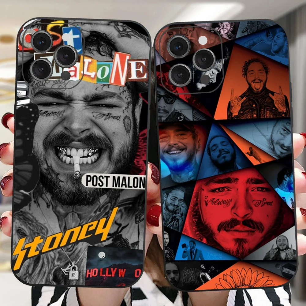 Post M-Malone Singer Phone Case For IPhone 16 15 14 13 Pro Max 11 12 Mini X Xs XR Se 2022 Black Silicone Cover