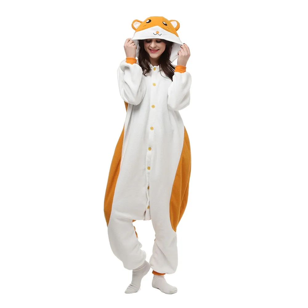 

Hamster Onesie For Adults Animal Kigurumi One Piece Pyjamas Halloween Carnival Party Cosplay Costumes