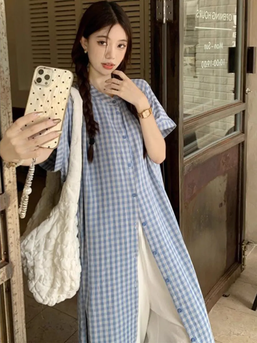 Doce em camadas conjunto de roupas femininas verão xadrez irt dr renda f saia coreano sle commute saia linha a ort sve