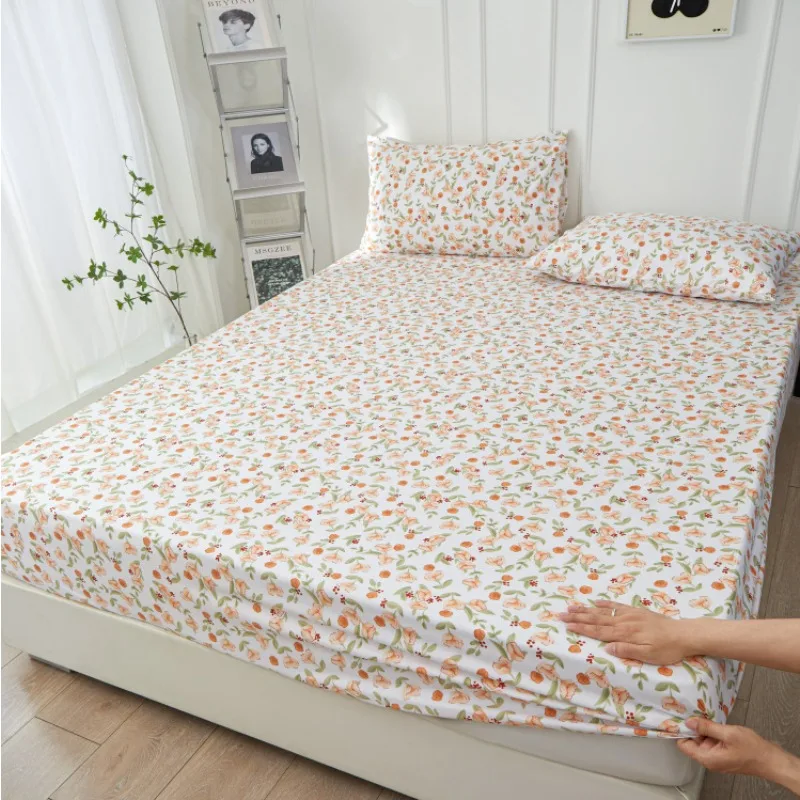 1 قطعة عالية الجودة المجهزة ورقة غطاء مرتبة سهلة الرعاية أسلوب بسيط واحد/الملكة/الملك غرفة نوم المنزل غطاء سرير غطاء مرتبة #6