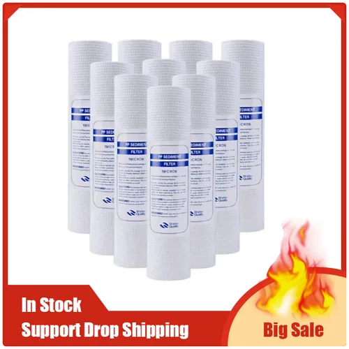 10 Uds filtro de agua Universal PP cartucho de filtro de algodón filtros de agua de sedimentos Material de polipropileno