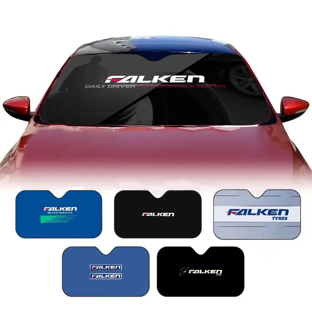 Falkens Tire Logo Windshield Sunshade Anime Cute Car Front Windshield 70x130cm Sun Visor Heat Reflector