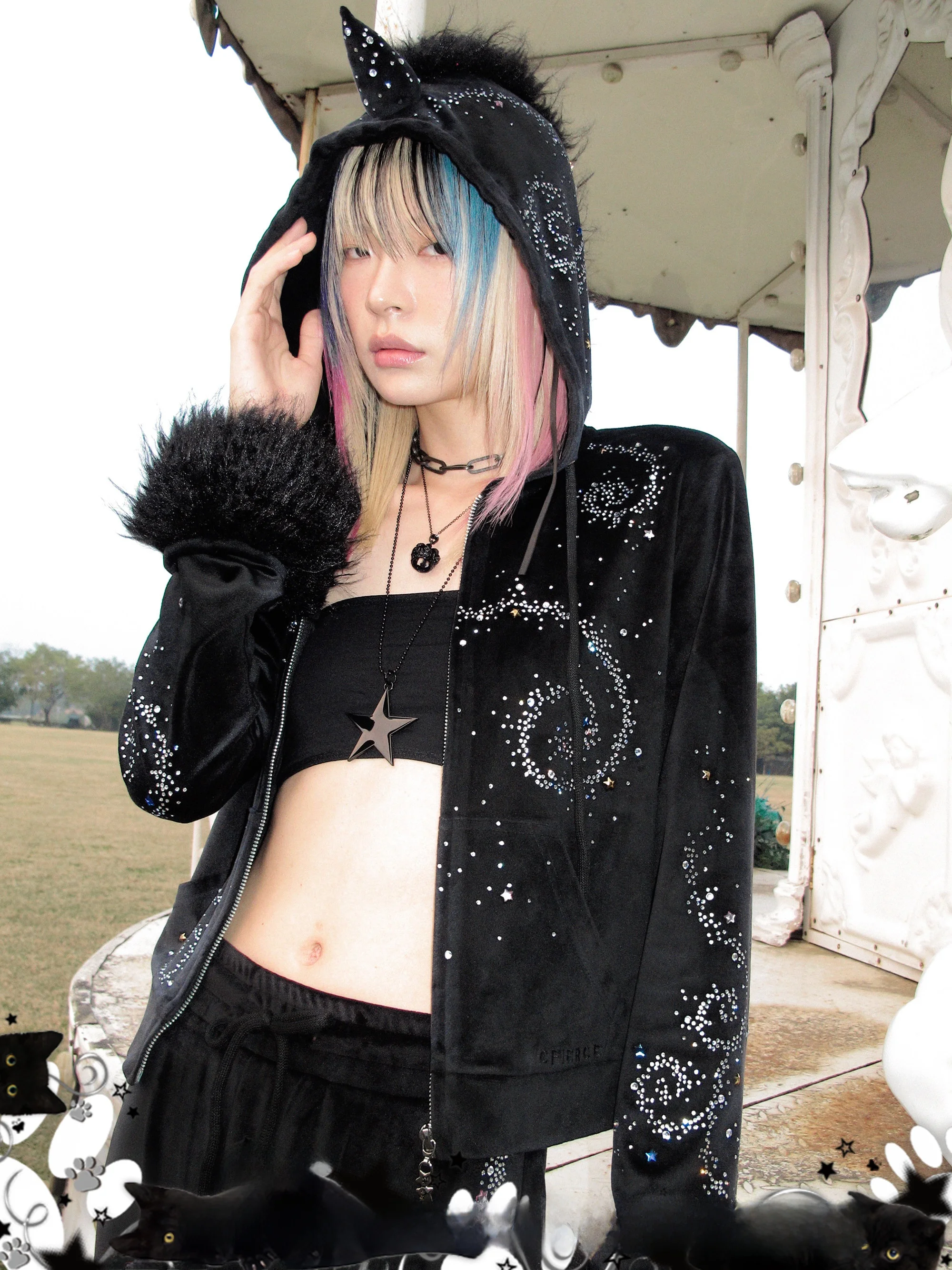 

Зимняя вельветовая куртка CFIERCE 2025 с пайетками, женская приталенная толстовка на молнии, смесовая ткань полиэстер/спандекс