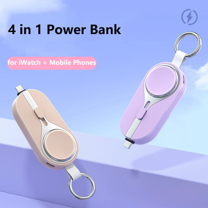 Mini Power Bank 3000mAh Wireless Charger for Apple Watch iPhone 16 15 X Huawei Xiaomi Samsung External Battery Charger Powerbank