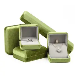 New High-grade Velvet Jewelry Organizer Box Ring Box Earrings Bracelet Necklace Storage Iron Gift Jewelry Packaging Case Joyero