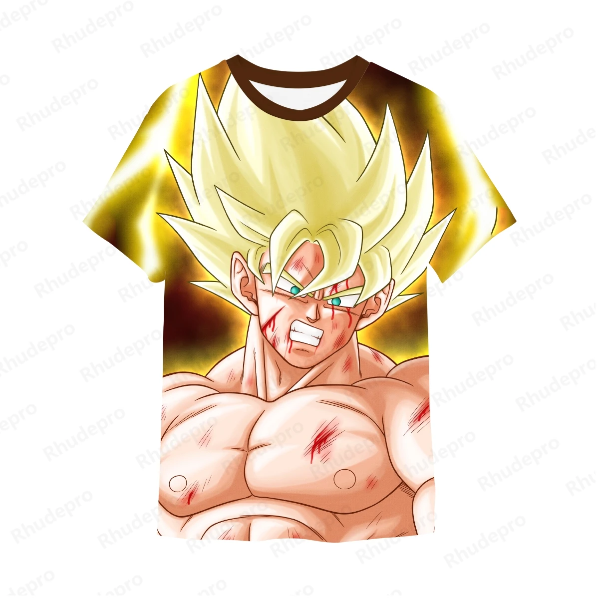 

2024 Printed Cosplay T-shirt Men's Vegeta Super Saiya Goku Anime New Fashion T-shirts Children's Clothing Streetwear