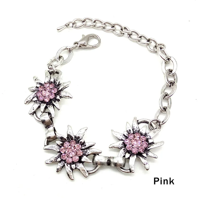 أزياء لامعة سخية إديلويس أساور مهرجان أكتوبر حزب سوار شعبي جدا حجر الراين الزهور سحر سوار للنساء #3