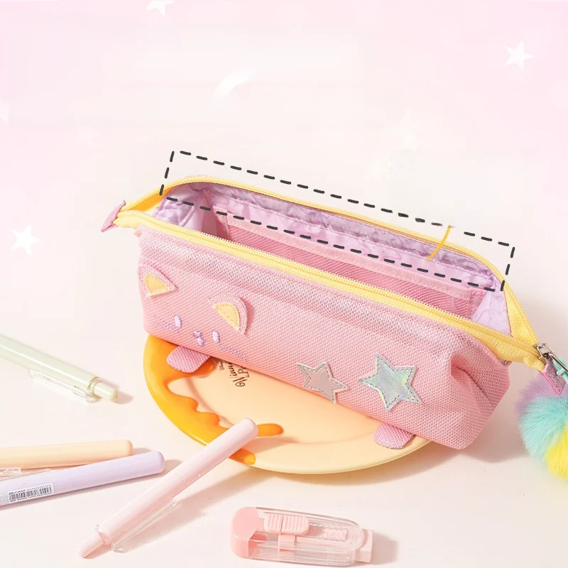 Cute cartoon large capacity pencil case boy girl primary school junior high school student creative stationery box