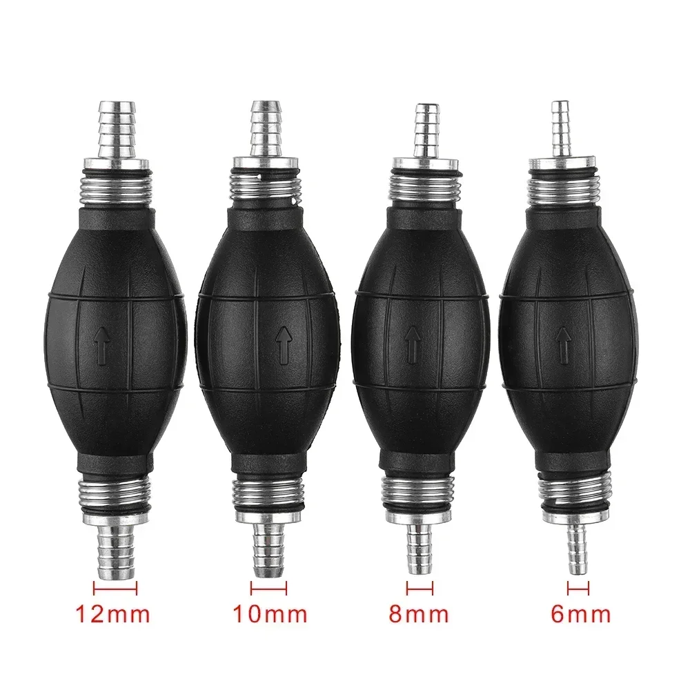 6mm/8mm/10mm/12mm Car Hand Fuel Pump Car Boat Hand Pinch Ball Aluminum Alloy One Way Hand Pump Fuel Rubber One Way Check Valve