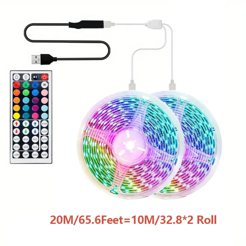 3.28FT-98FT Led diody na wstążce, RGB 5050 podczerwień 44 kontroler klucza synchronizacji koloru zmieniającego świecące LED ciąg dla dekoracje do