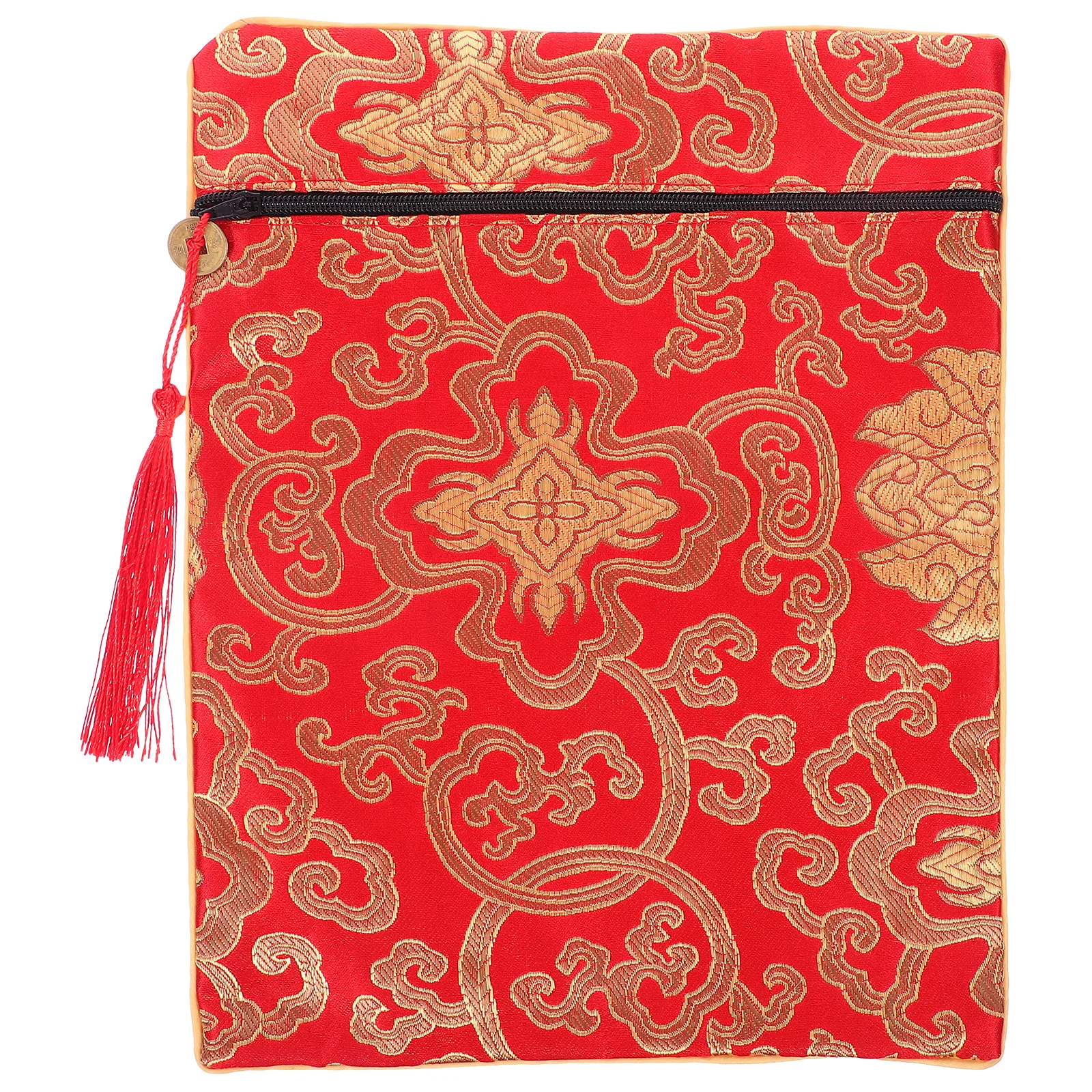 

Buddhist Scriptures Bag Yellow Cloth Pouch For Book Bible Storage Organizer File Pen Pouch Notebook Cover