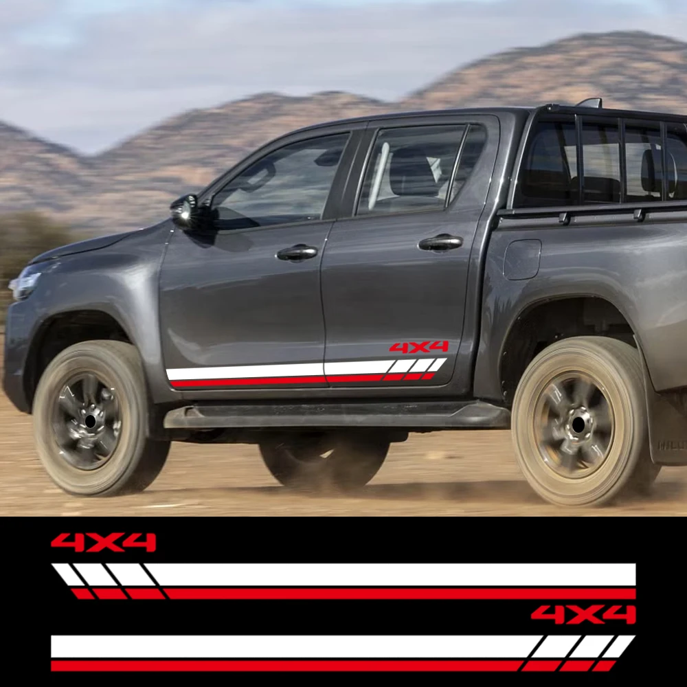

Для Toyota Hilux автомобильная наклейка дверная боковая полоса комплект наклеек водостойкие ПВХ наклейки виниловая пленка автомобильные аксессуары внешнее украшение