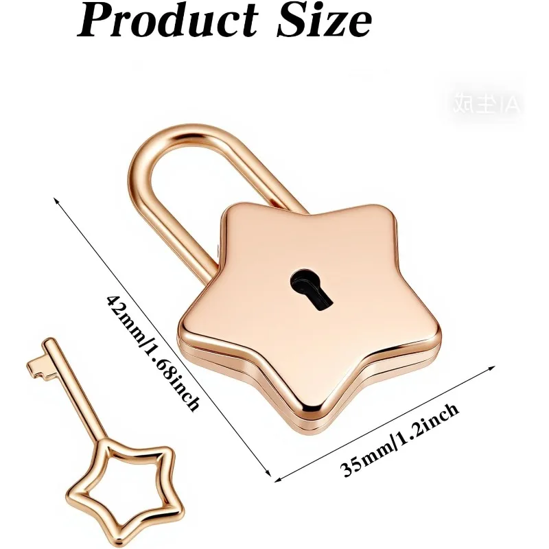 Small Locks with Keys,Padlock Mini Star Shaped Locker Lock with Keys for Diary Book Jewelry Box Purse Handbag Luggage Letter Box