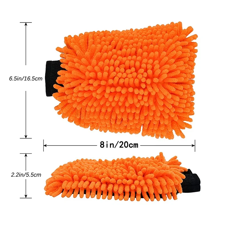 Guantes de limpieza para el cuidado de la motocicleta de doble cara, paño de limpieza, toalla, guantes de lavado de coches lavables de microfibra, accesorios de lavado