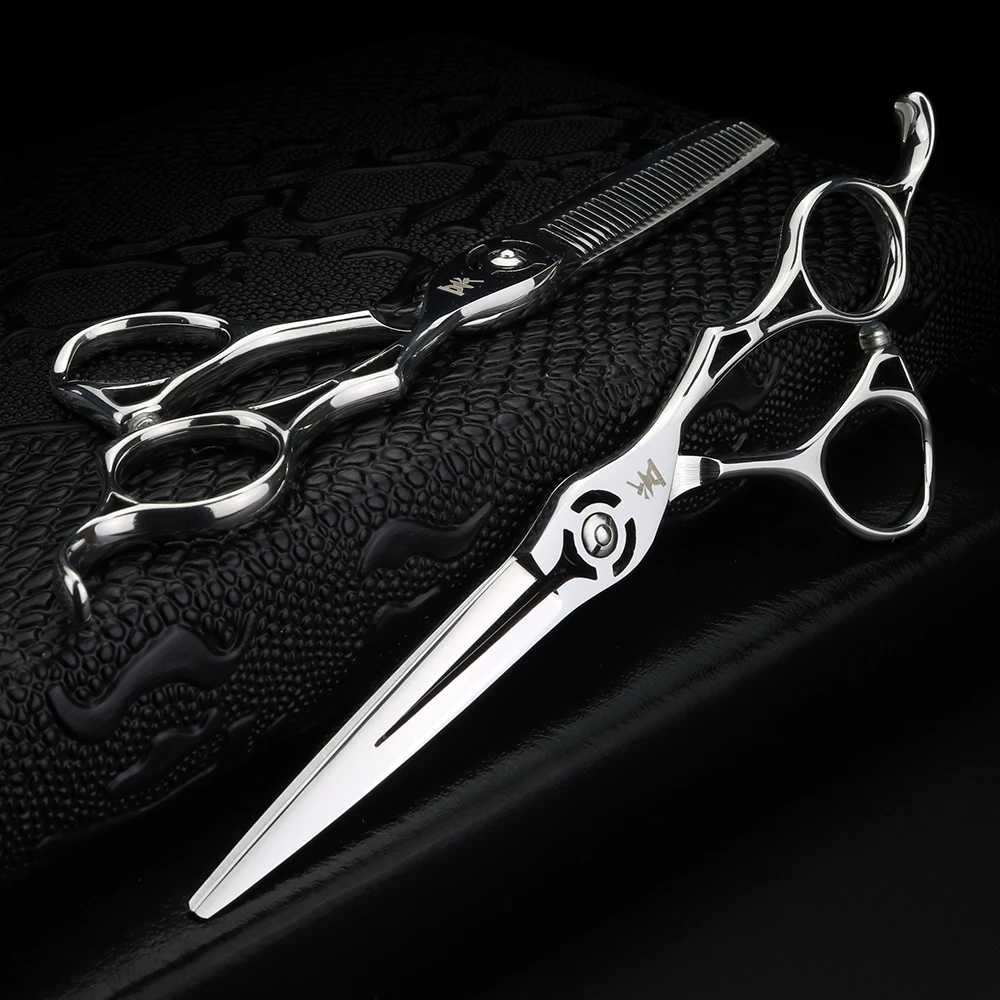 XUANFENG 6-inch hollow handle scissors, hairdresser cutting scissors and thin scissors made of 440c steel