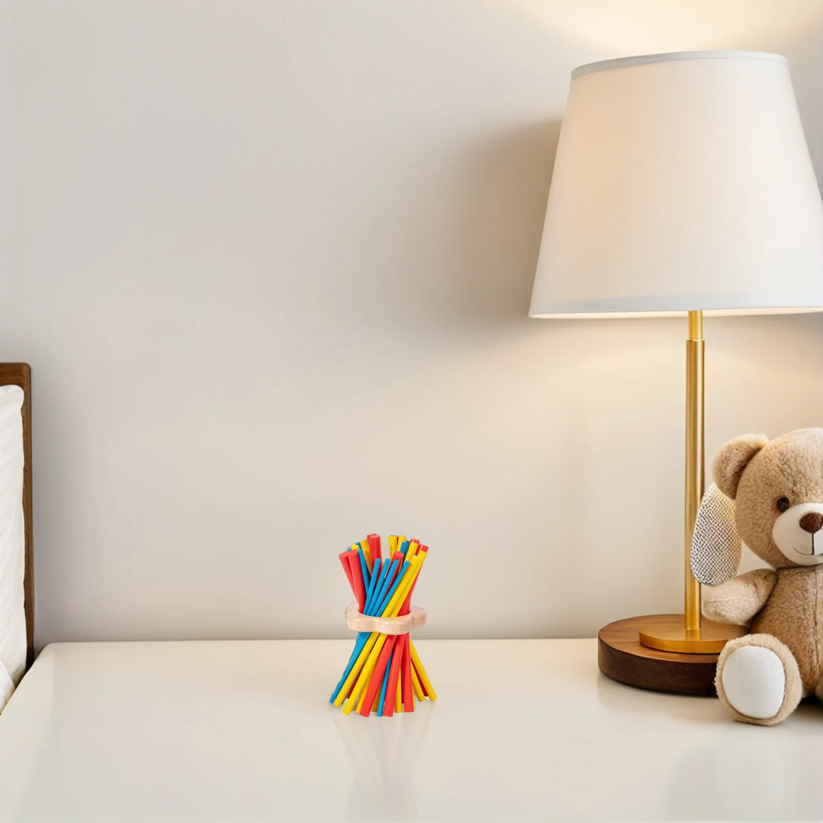 1 set educatief bordspel voor kinderen: houten balansstokspel Hand-oogcoördinatie Kleurherkenning voor gezinsreizen