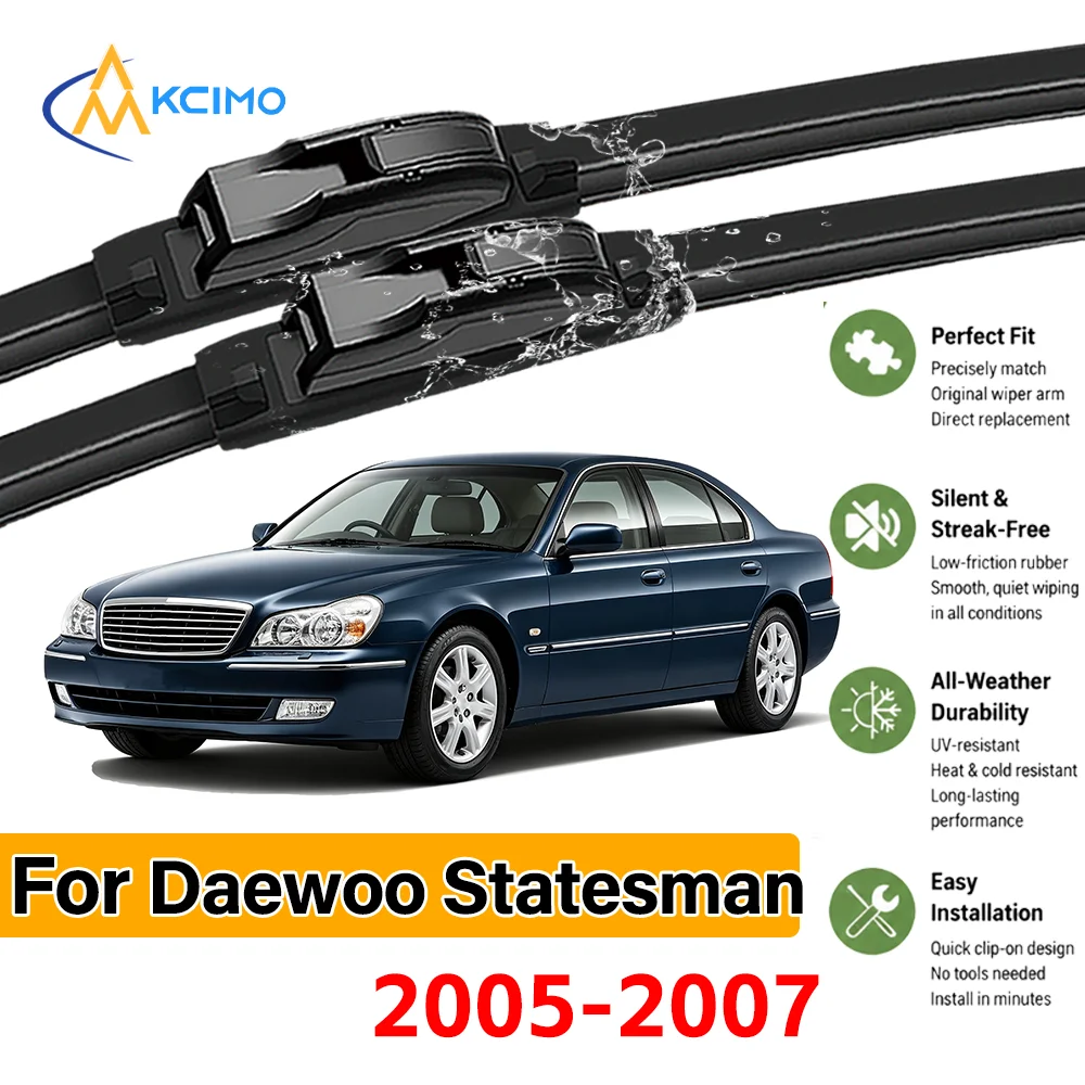 Lames d'essuie-glace garantissant une vision claire (lot de 2) pour Daewoo Statesman 2005-2007 – Clarté toutes saisons, installation facile, conduite sécurisée et confiance