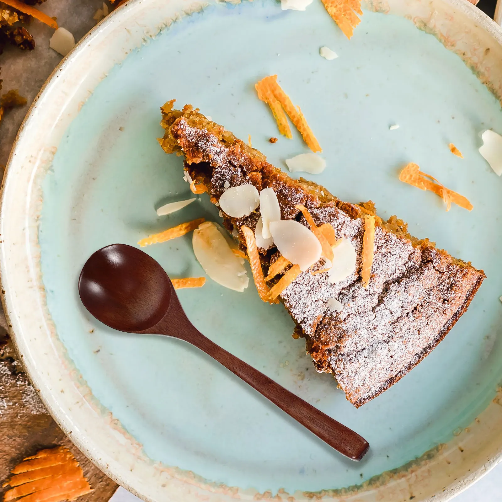 

2Pcs Large Wooden Spoon Combo Long Handle Soup Stirring Salad Serving Ladle Kitchen Gadgets Wood Material Heat Insulation Anti