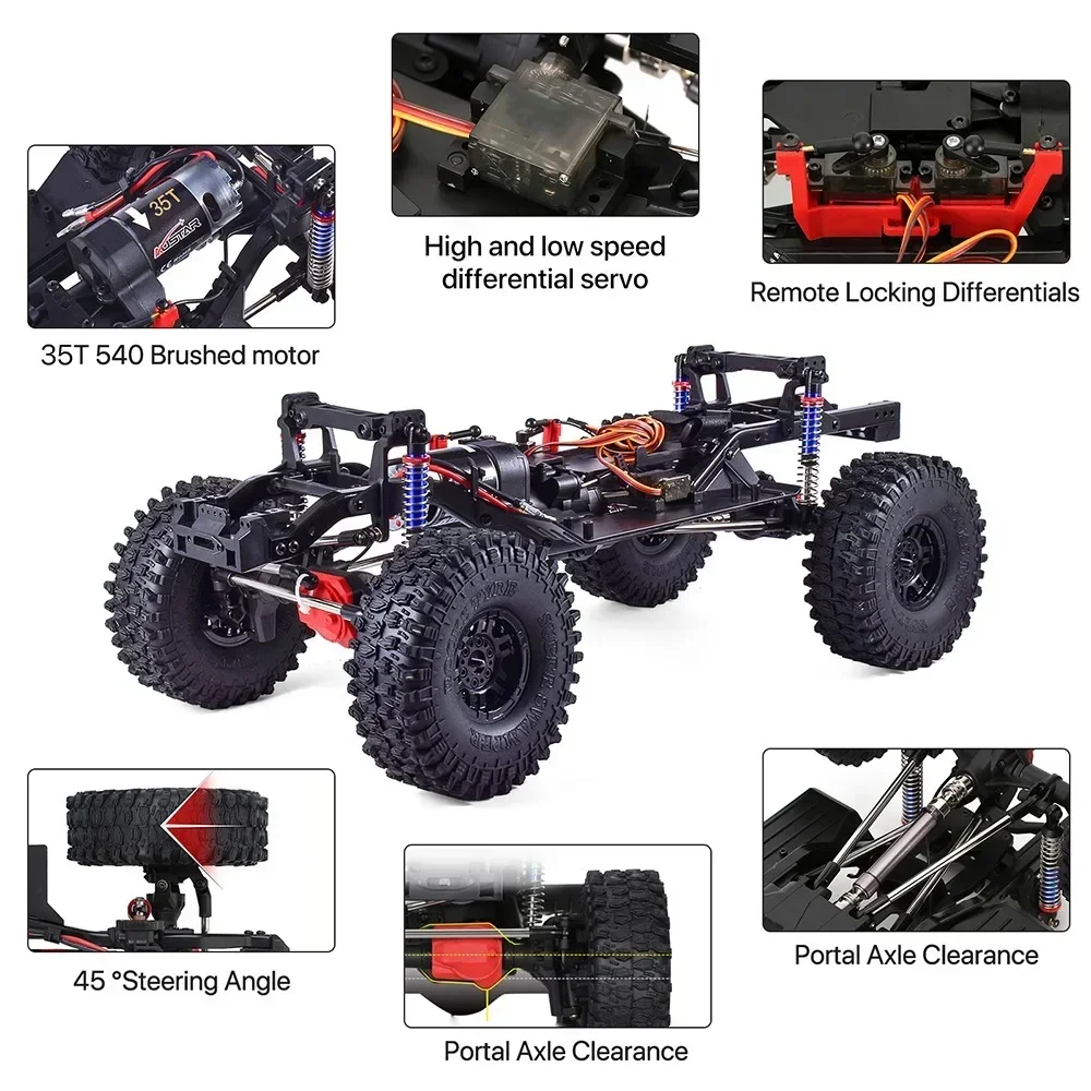 

RC 313mm 2-Speed Transmission Chassis Frame with Differential Portal Axle for Trxs TRX-4 1/10 RC Car DIY Parts
