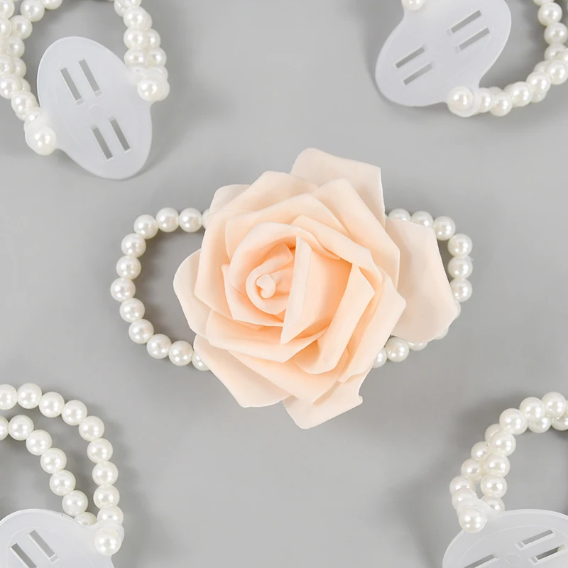 

5/10Pcs Artificial Fake Pearl Wristband Wedding Corsage Pearl Bracelet Flowers Wedding Party Bridal Decoration Bridesmiads Gifts