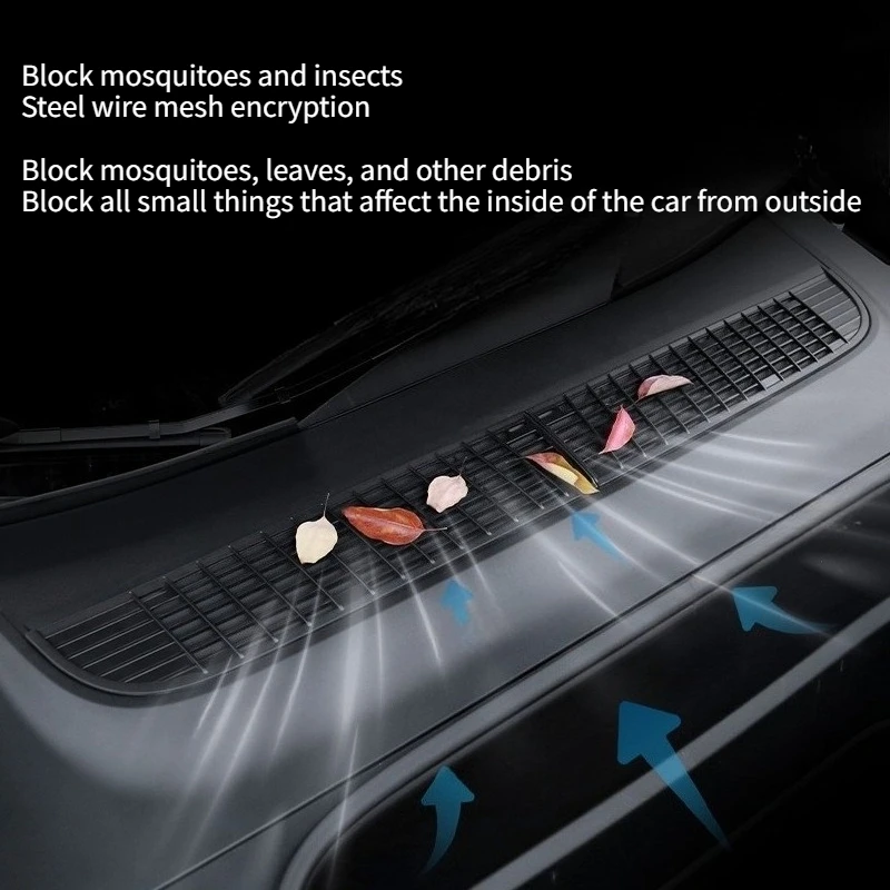 Per Tesla Model Y Juniper 2025 + Paraurti inferiore Anti Insetti Netto A prova di polvere Griglia di sfiato interna Copertura Accessori da viaggio a prova di insetti