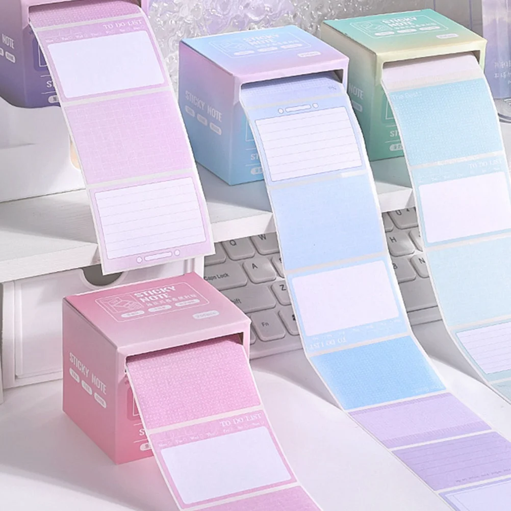 

4Pcs Self-Stick Note Pads Sticky Memo Notes Full Adhesive Pullout Dispenser Box Office School Home Meeting Supplies Colorful