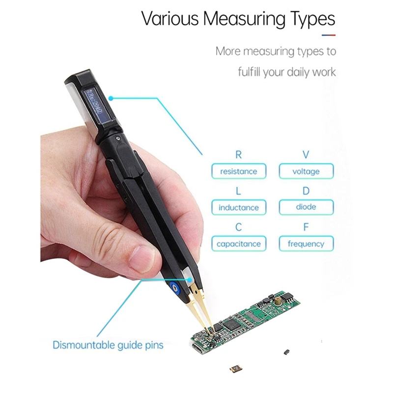 DT71 Portable Digital Smart Tweezers LCR/ESR Meter Signal Generator Debugging Repairing Tool OLED Display