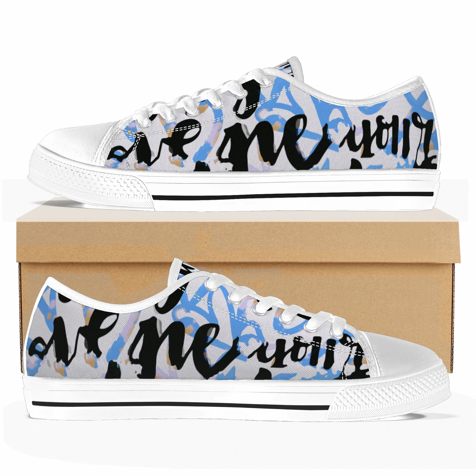 

Custom Shoes Letters Graffiti Classic Low Top Canvas Shoes Vulcanized Shoes Flats Walking Sneakers High Quality Footwears