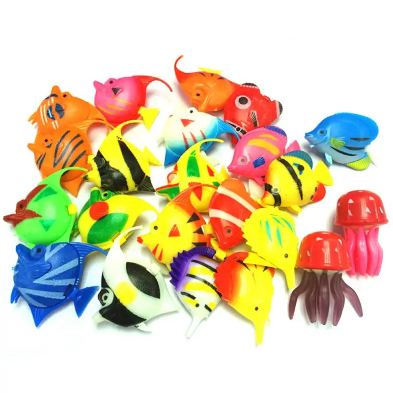 10 Pcs Plastic Small Fake Tropical Fish For Aquarium Simulated Vivid Landscape Decoration Floating Artificial Fish Pet Supplies