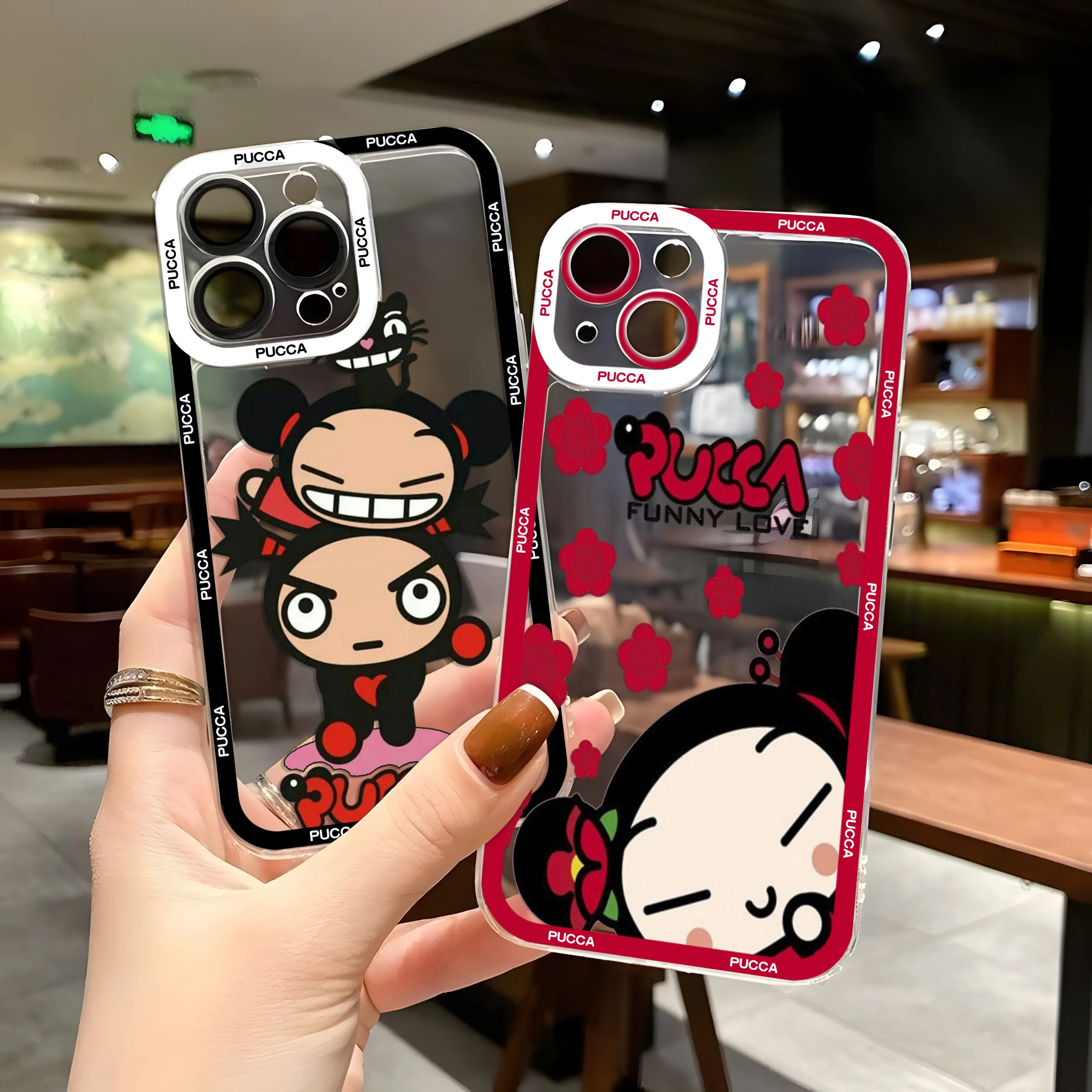 Cartoon Pucca Garu New Clear Case For Samsung A73 A72 A71 A55 A52 A51 A50 A35 A33 A32 A31 A30 A24 A23 A22 A13 A12 A05 5G Cover