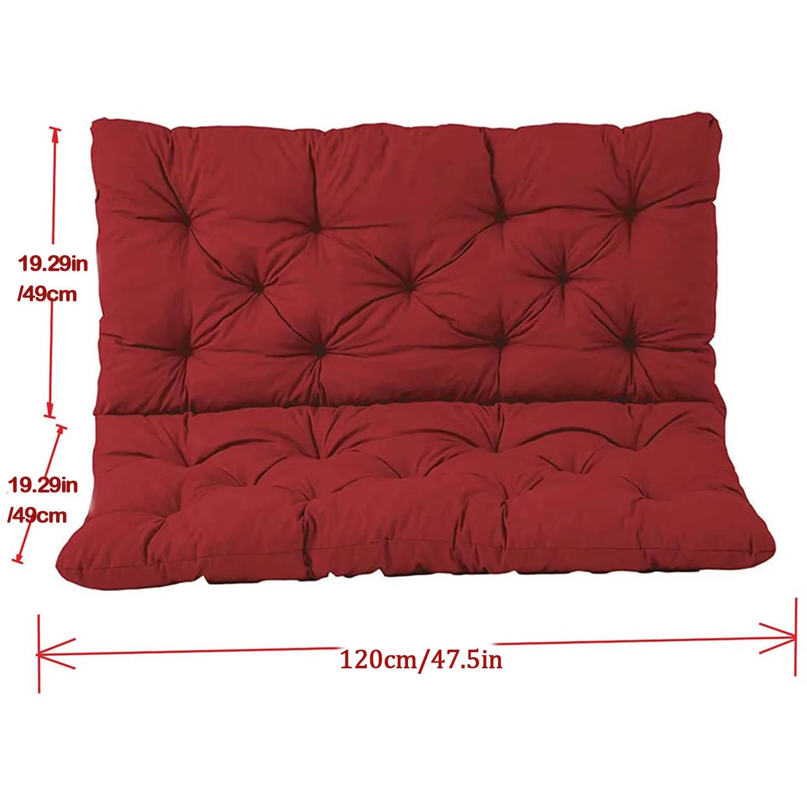 Long Cushion Thickening Garden Chair Cushion Solid Color Home Seat Mat Floor Cushion 120x100x8cm Bench Cushion Customizable