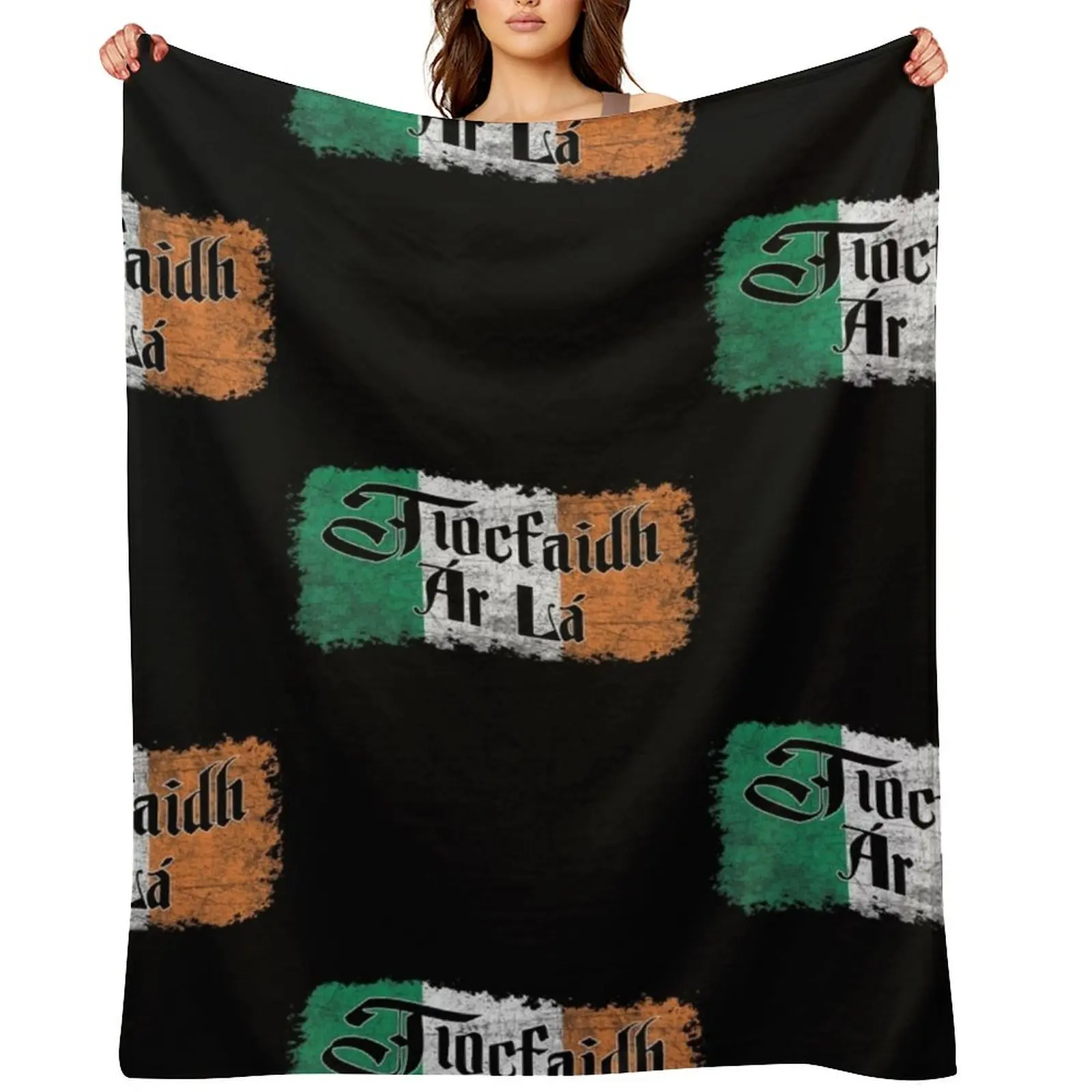 

Tiocfaidh Ar La Vintage Ireland Irish Flag Throw Blanket Summer Shaggy Soft Plush Plaid Sofa Quilt Blankets