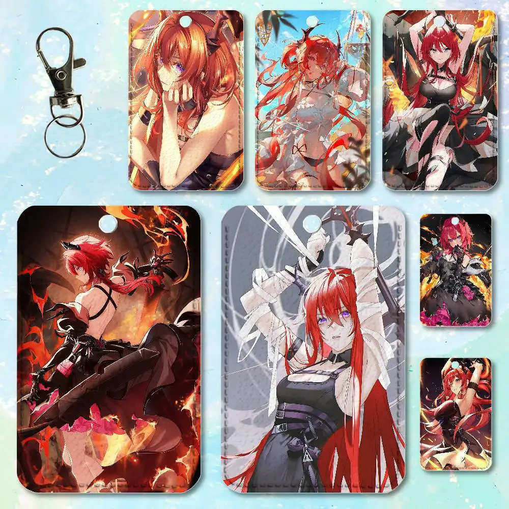 

Laevatain A-Arknights E-Endfield Premium PU Leather Card for Daily Use Holder Card Case with Metal Carabiner Customizable Design