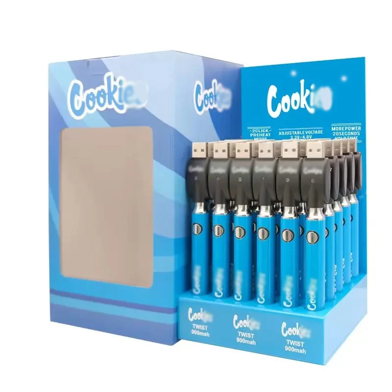 الأخشاب الخلفية-كوكي ملتوية سخن بطارية Vape ، أعلى الشحن صالح ، عربات الخراطيش