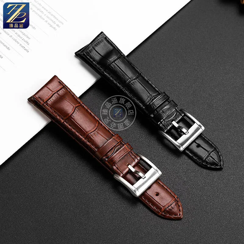 21mm Cowhide Watch Band  For Hamilton Ventura Series H24515551 H24515591 H24401731 Lea-ther Watch strap Black Brown Wrist stra