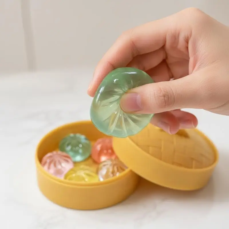 5Pcs Stress Relief Mini Dumplings Set Soft Squishy Toy for Family and Friends