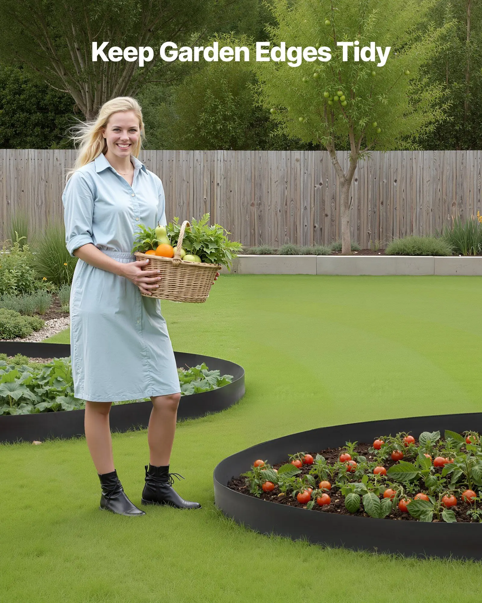 

Landscape Edging, 66 ft x 4 in Plastic Garden Border Edging with 60 Spikes & 2 Ground Stakes, No Dig, Flexible Lawn Edgings