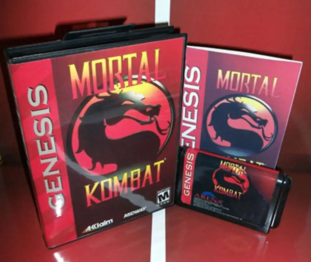 Mortal Kombat with Box and Manual Cartridge for 16 bit Sega MD game card Megadrive Genesis system