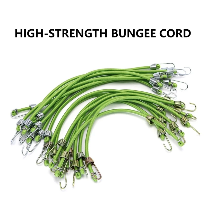 Bungee Cord with Hook, Heavy Duty, Weatherproof, Elastic, Strap for Securing Tarps, Luggage Tent, 20Pcs